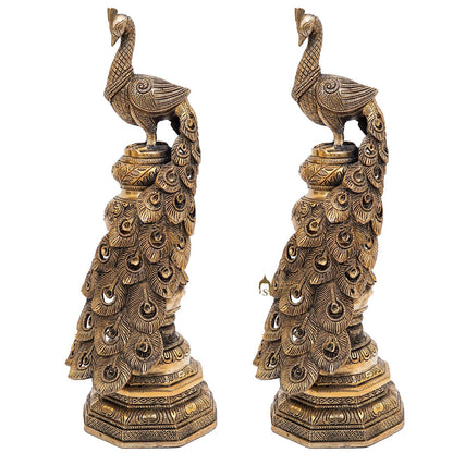 Brass Exclusive Peacock Pair Feng Shui Vastu Décorative Statue Showpiece 19" by vendor-unknown - Decor (View 2)