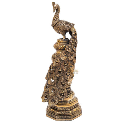 Brass Exclusive Peacock Feng Shui Vastu Décorative Statue Showpiece 19" by vendor-unknown - Decor (View 3)