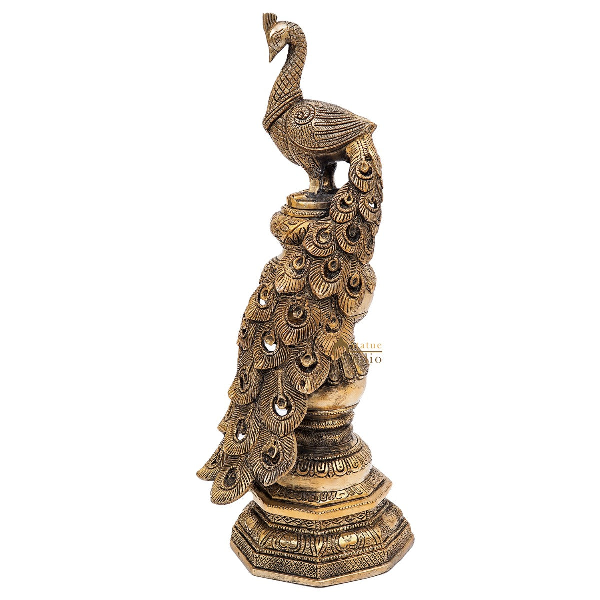 Brass Exclusive Peacock Feng Shui Vastu Décorative Statue Showpiece 19" - Image 4