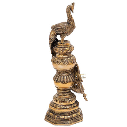 Brass Exclusive Peacock Feng Shui Vastu Décorative Statue Showpiece 19" by vendor-unknown - Decor (View 6)