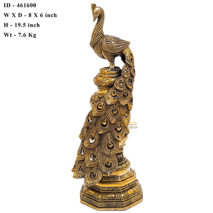 Brass Exclusive Peacock Feng Shui Vastu Décorative Statue Showpiece 19" by vendor-unknown - Decor (View 7)