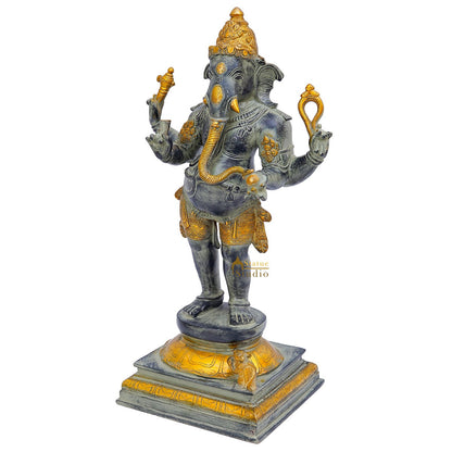 Brass Antique Standing Ganesha Idol Ganpati Statue Home Temple Décor Showpiece 19" by vendor-unknown - Products (View 4)