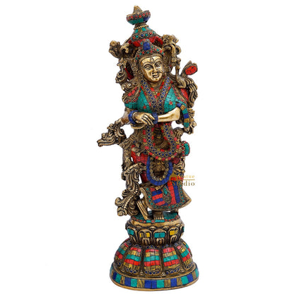 Brass Radha Idol Home Garden Décor Temple Décorative Gift Showpiece 20" by vendor-unknown - Hindu Gods (View 3)