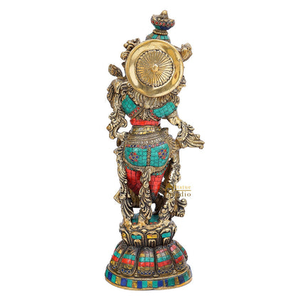 Brass Radha Idol Home Garden Décor Temple Décorative Gift Showpiece 20" by vendor-unknown - Hindu Gods (View 6)