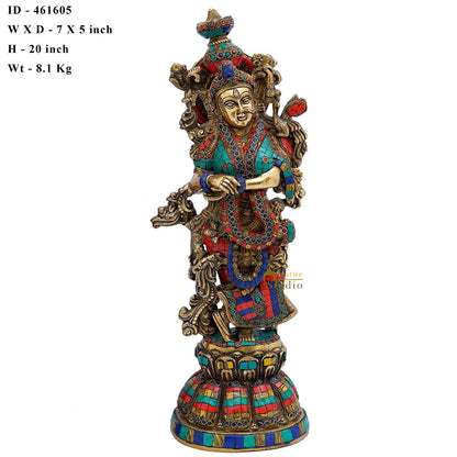 Brass Radha Idol Home Garden Décor Temple Décorative Gift Showpiece 20" by vendor-unknown - Hindu Gods (View 7)