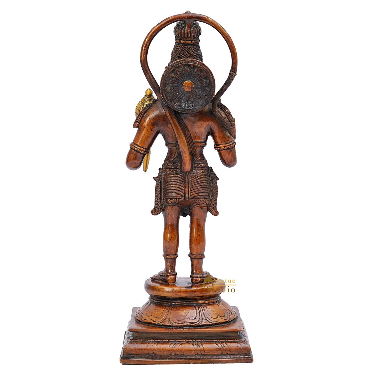 Brass Hanuman Idol Orange Patina Finish For Home Decor 14 Inch - Image 6