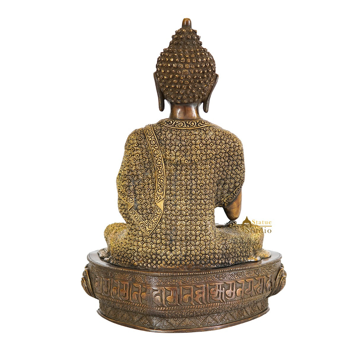 Brass Blessing Buddha Statue Finely Crafted For Home Decor Showpiece 16" - Image 5