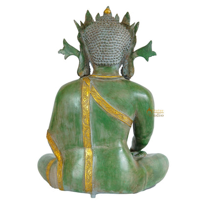 Brass Large Exclusive Crown Buddha Statue Antique Finish For Home Decor 2 Feet by vendor-unknown - Buddha (View 6)