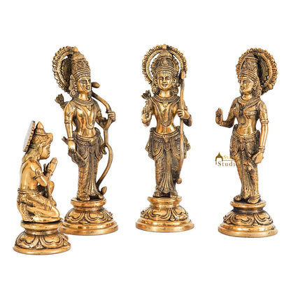 Brass Antique Ram Darbar Family Idol Home Religious Décor Statue 12" by vendor-unknown - Hindu Gods (View 4)