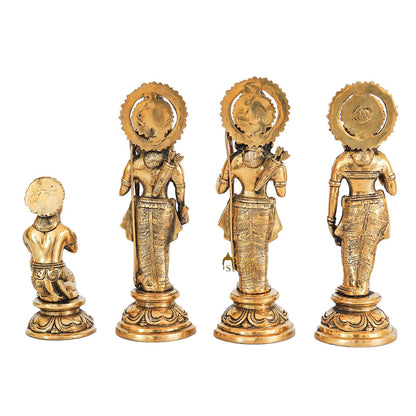 Brass Antique Ram Darbar Family Idol Home Religious Décor Statue 12" by vendor-unknown - Hindu Gods (View 5)