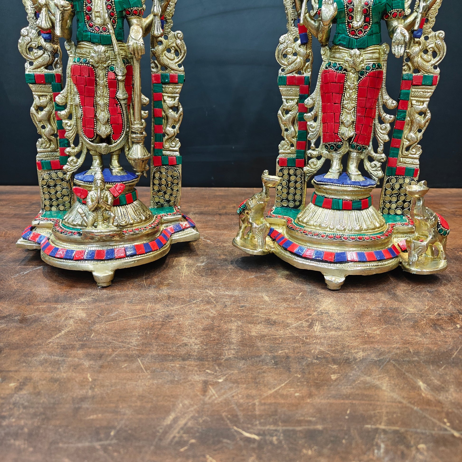 Brass Antique Vishnu Lakshmi Idol Home Temple Décor Religious Gift Statue 16" - Image 6