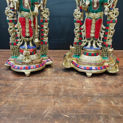 Brass Antique Vishnu Lakshmi Idol Home Temple Décor Religious Gift Statue 16" by vendor-unknown - Hindu Gods (View 6)
