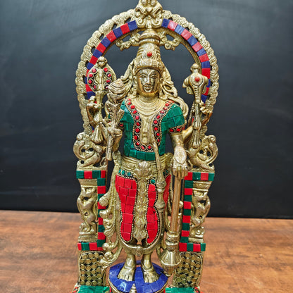 Brass Antique Vishnu Idol Home Temple Décor Religious Gift Statue 20" by vendor-unknown - Hindu Gods (View 4)