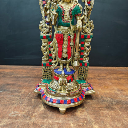 Brass Antique Vishnu Idol Home Temple Décor Religious Gift Statue 20" by vendor-unknown - Hindu Gods (View 7)