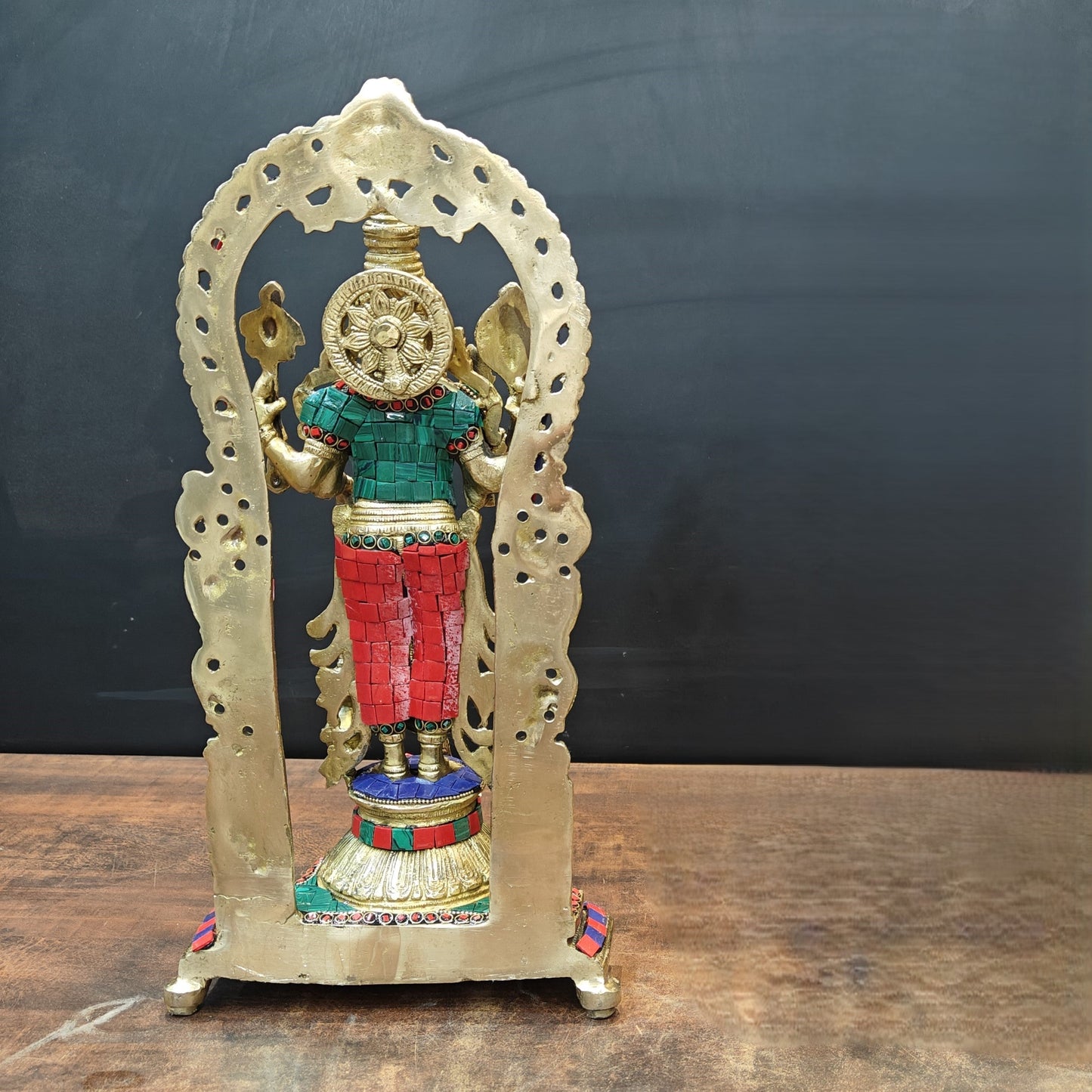 Brass Antique Vishnu Idol Home Temple Décor Religious Gift Statue 20"