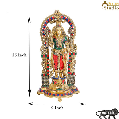 Brass Antique Vishnu Idol Home Temple Décor Religious Gift Statue 20" by vendor-unknown - Hindu Gods (View 9)