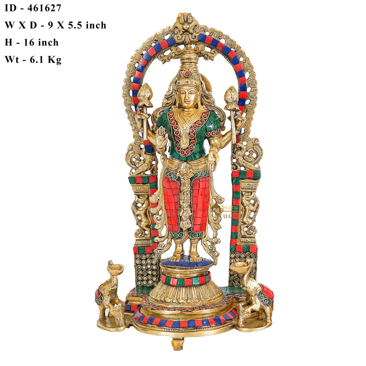 Brass Antique Lakshmi Idol Home Temple Décor Religious Gift Statue 20"
