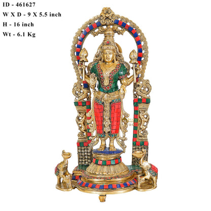 Brass Antique Lakshmi Idol Home Temple Décor Religious Gift Statue 20" by vendor-unknown - Hindu Gods (View 9)