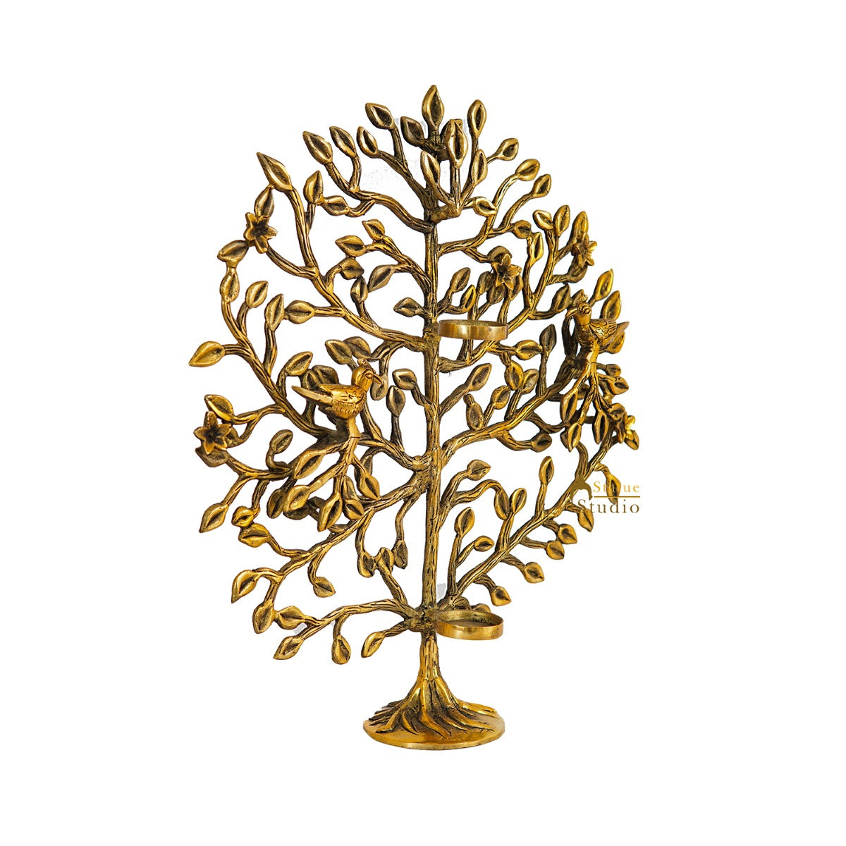 Brass Antique Tree Showpiece For Home Table Décor With TeaLight Candle Holder 17"
