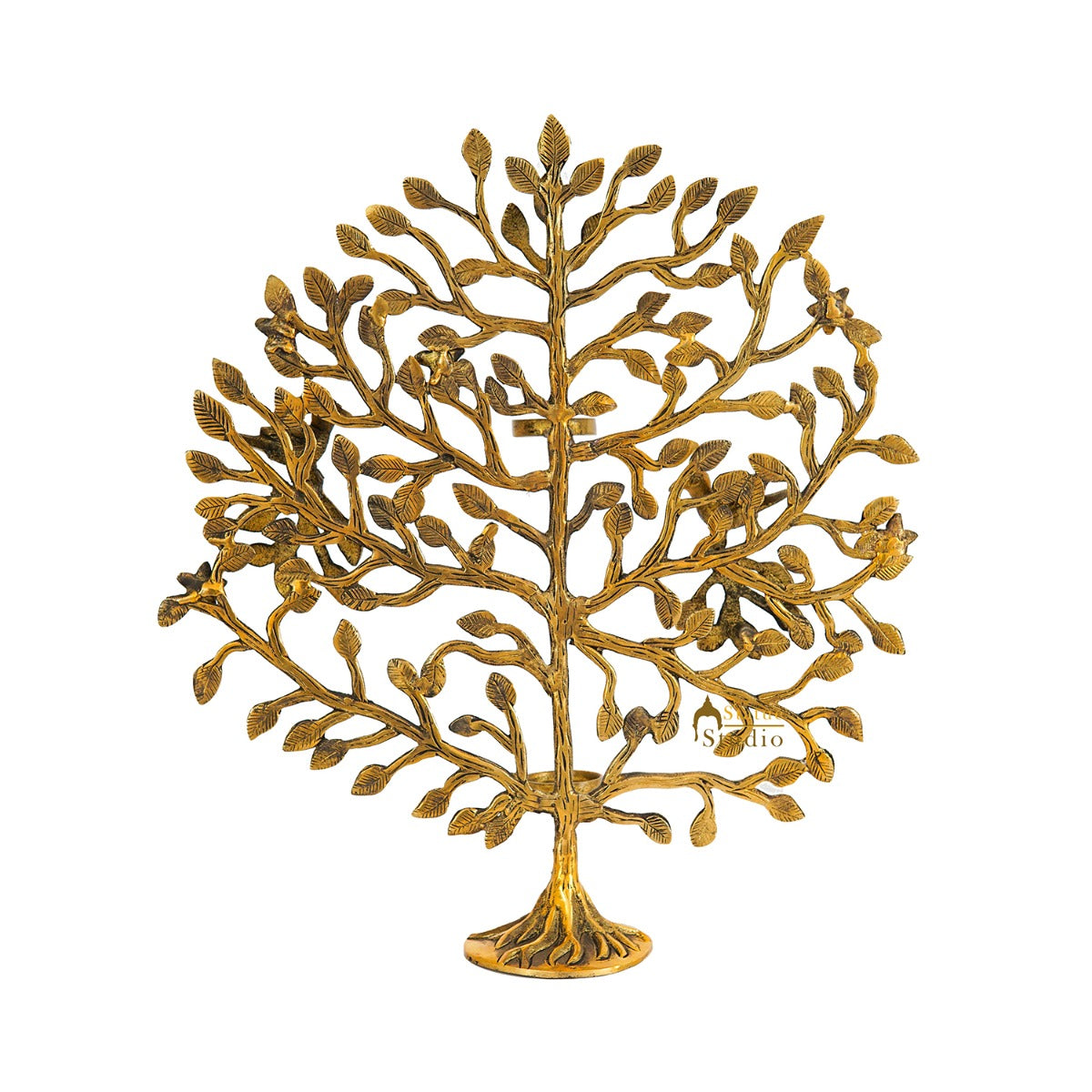 Brass Antique Tree Showpiece For Home Table Décor With TeaLight Candle Holder 17" - Image 6