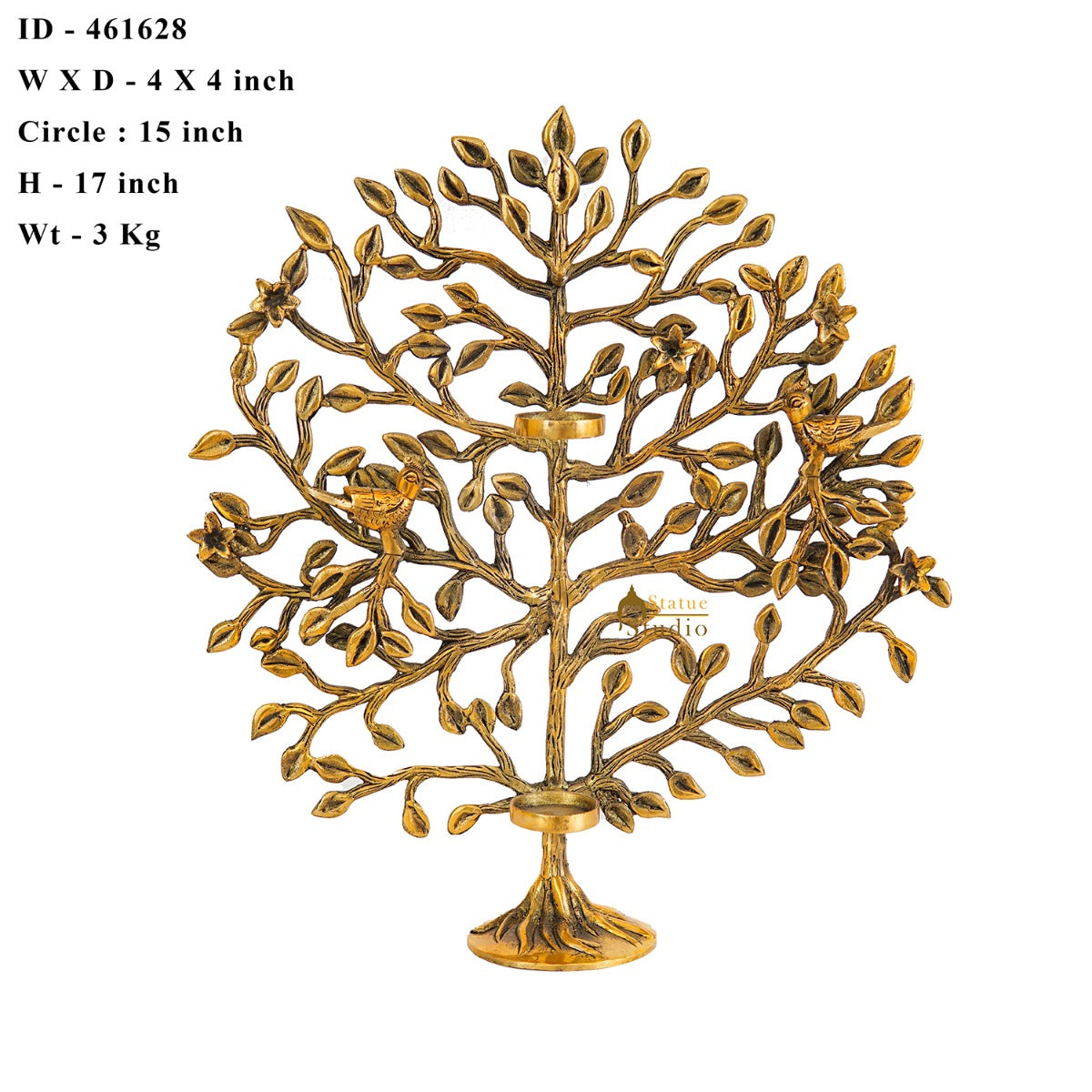 Brass Antique Tree Showpiece For Home Table Décor With TeaLight Candle Holder 17" - Image 7