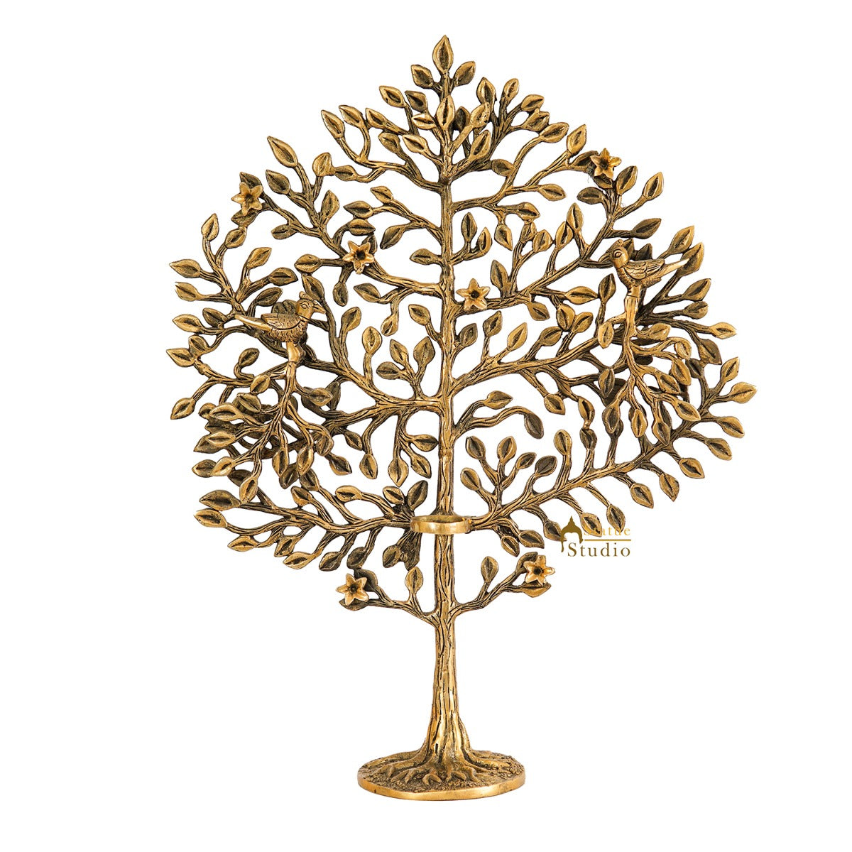 Brass Antique Tree Showpiece For Home Table Décor With TeaLight Candle Holder 22" - Image 2