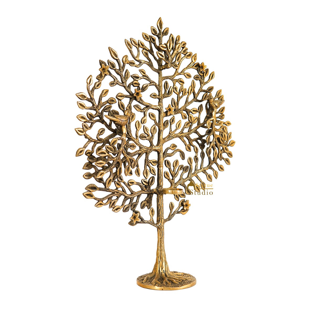 Brass Antique Tree Showpiece For Home Table Décor With TeaLight Candle Holder 22" - Image 4