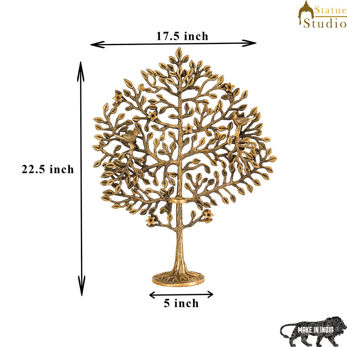 Brass Antique Tree Showpiece For Home Table Décor With TeaLight Candle Holder 22" - Image 6