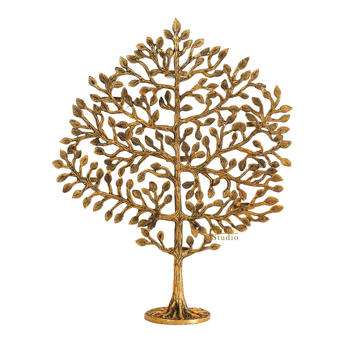 Brass Antique Tree Showpiece For Home Table Décor With TeaLight Candle Holder 17" - Image 5