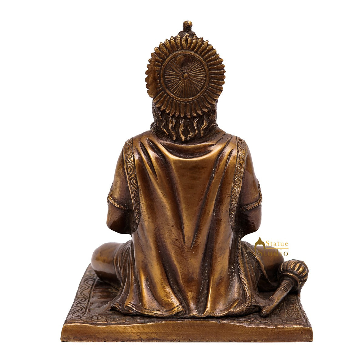 Brass Antique Hanuman Idol For Home Office Temple Lucky Décor Statue 8" - Image 6