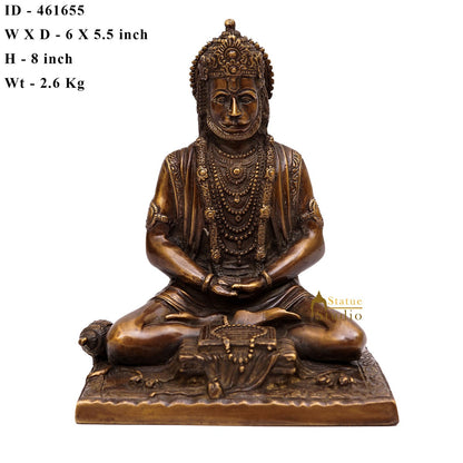Brass Antique Hanuman Idol For Home Office Temple Lucky Décor Statue 8" by vendor-unknown - Hindu Gods (View 7)
