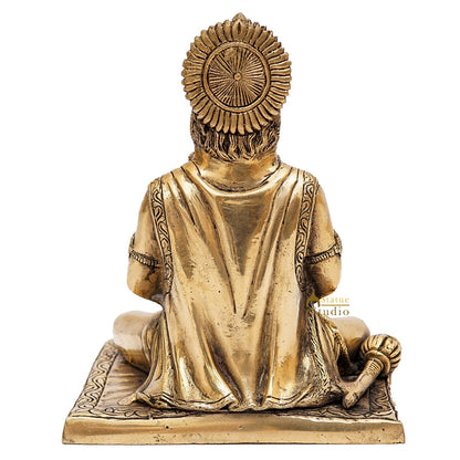 Brass Antique Hanuman Idol For Home Office Temple Lucky Décor Statue 8" by vendor-unknown - Hindu Gods (View 6)