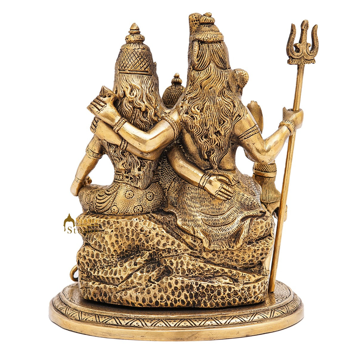 Brass Shiva Family Idol Shiv Parivar Statue For Home Temple Decor 9"