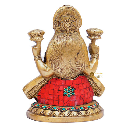 Brass Lakshmi Statue Home Pooja Office Décor Diwali Gift Laxmi Idol 8" by vendor-unknown - Hindu Gods (View 6)