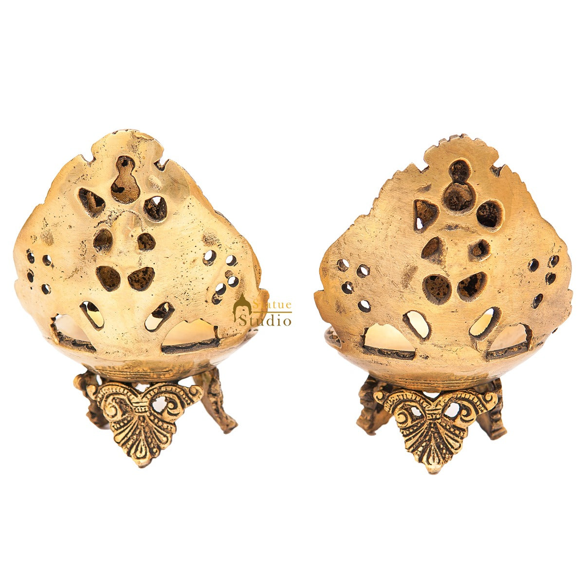 Brass Ganesha Lakshmi Diya For Pooja Room Home Diwali Décor Gift Showpiece 5"