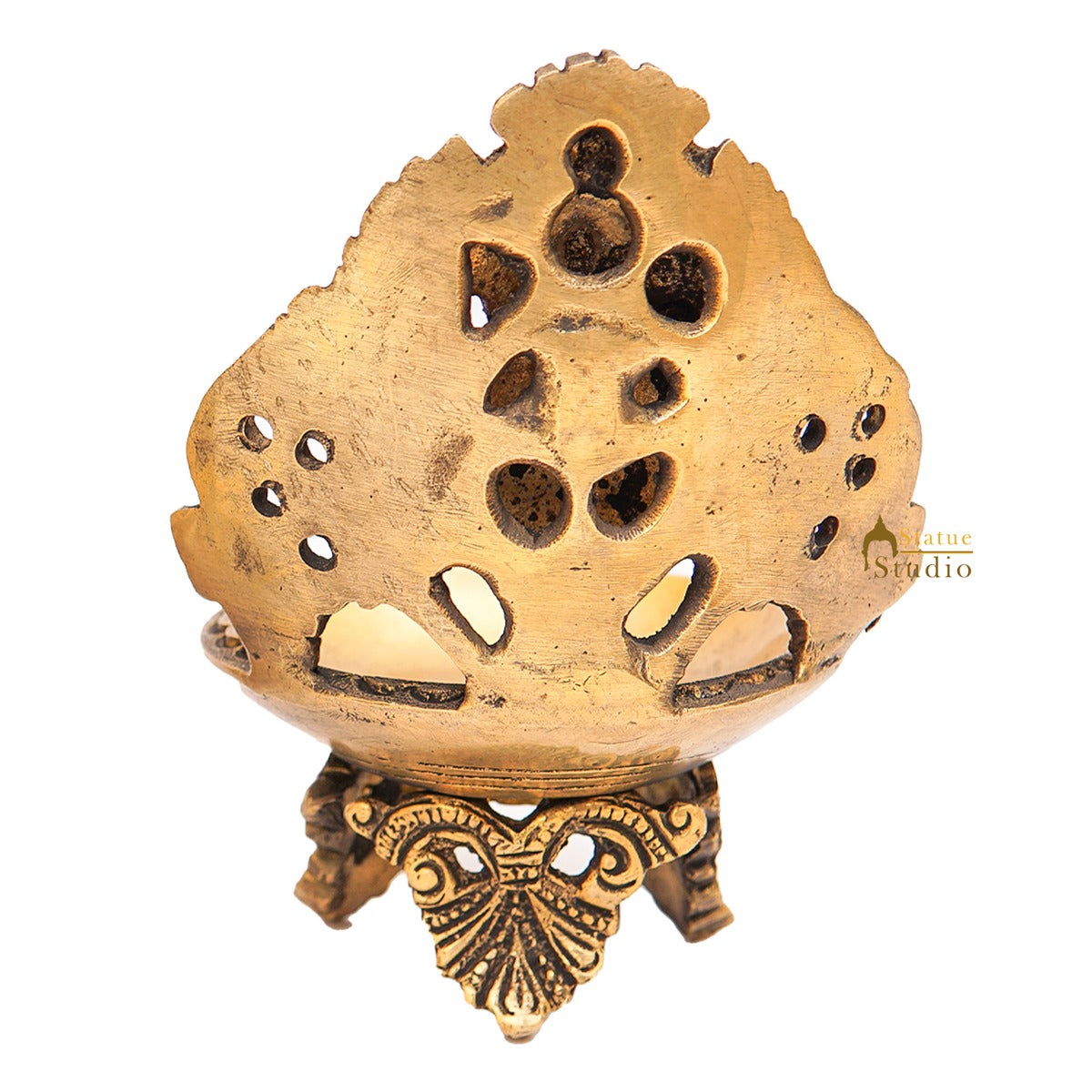 Brass Ganesha Diya For Pooja Room Home Diwali Décor Gift Showpiece 5" - Image 6