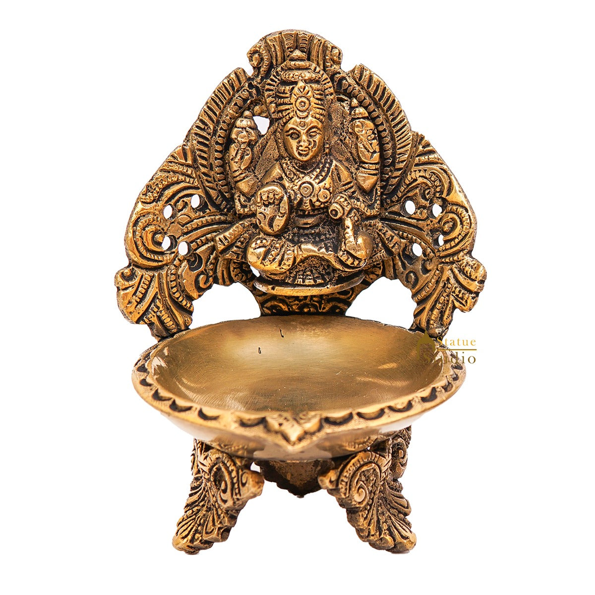 Brass Lakshmi Diya For Pooja Room Home Diwali Décor Gift Showpiece 5" - Image 3