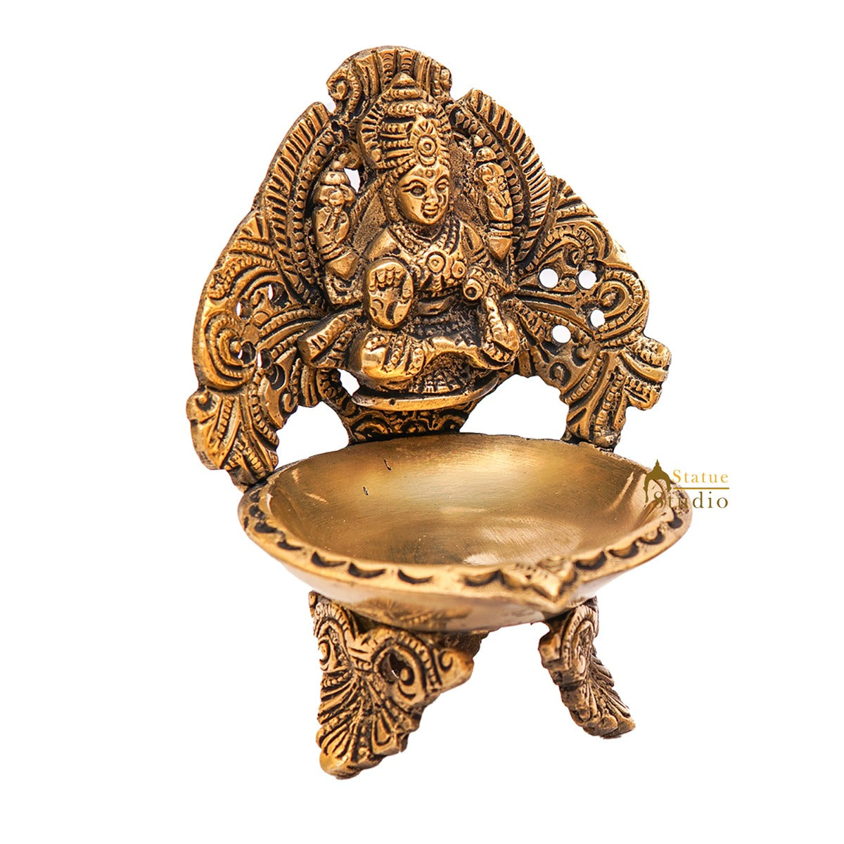 Brass Lakshmi Diya For Pooja Room Home Diwali Décor Gift Showpiece 5"