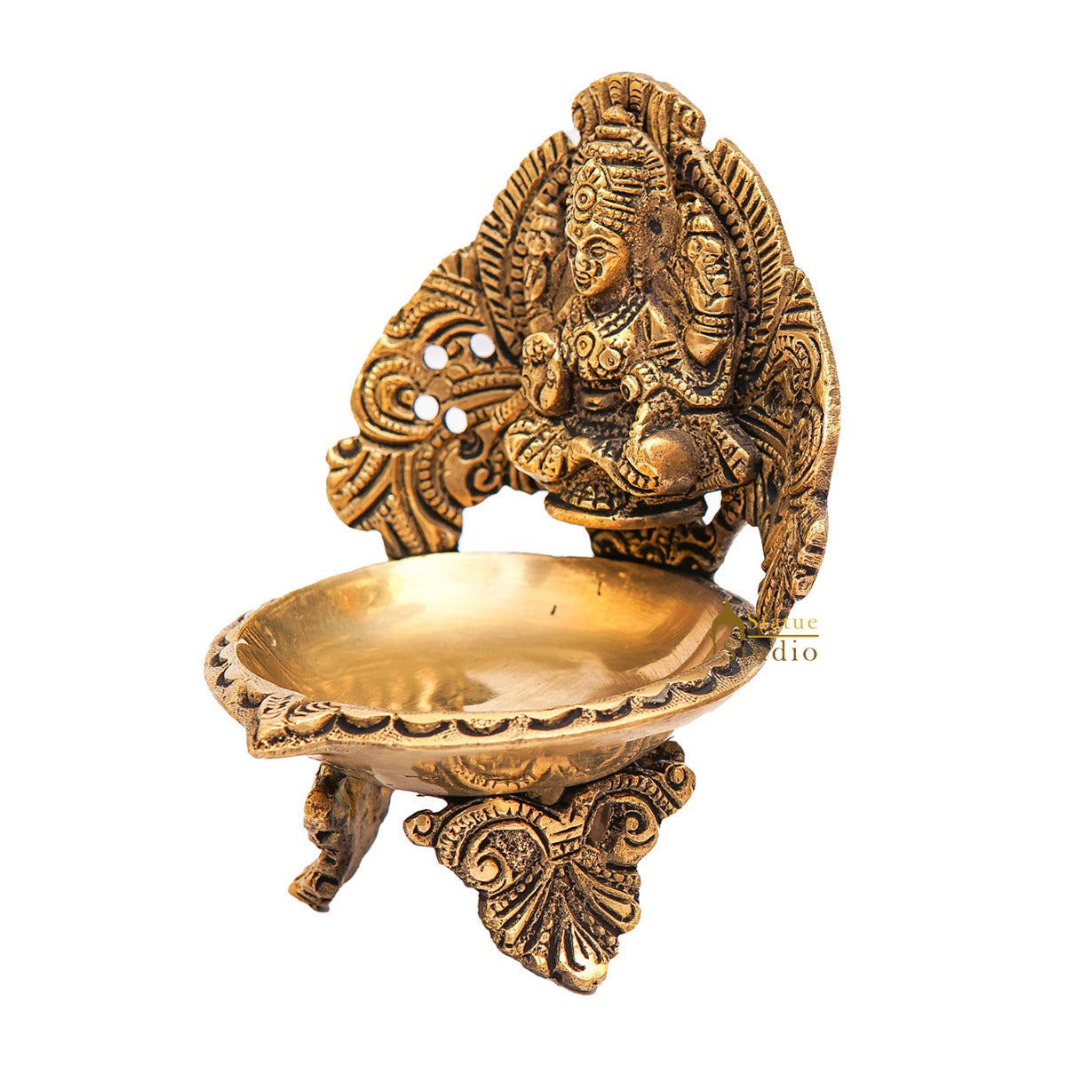 Brass Lakshmi Diya For Pooja Room Home Diwali Décor Gift Showpiece 5"