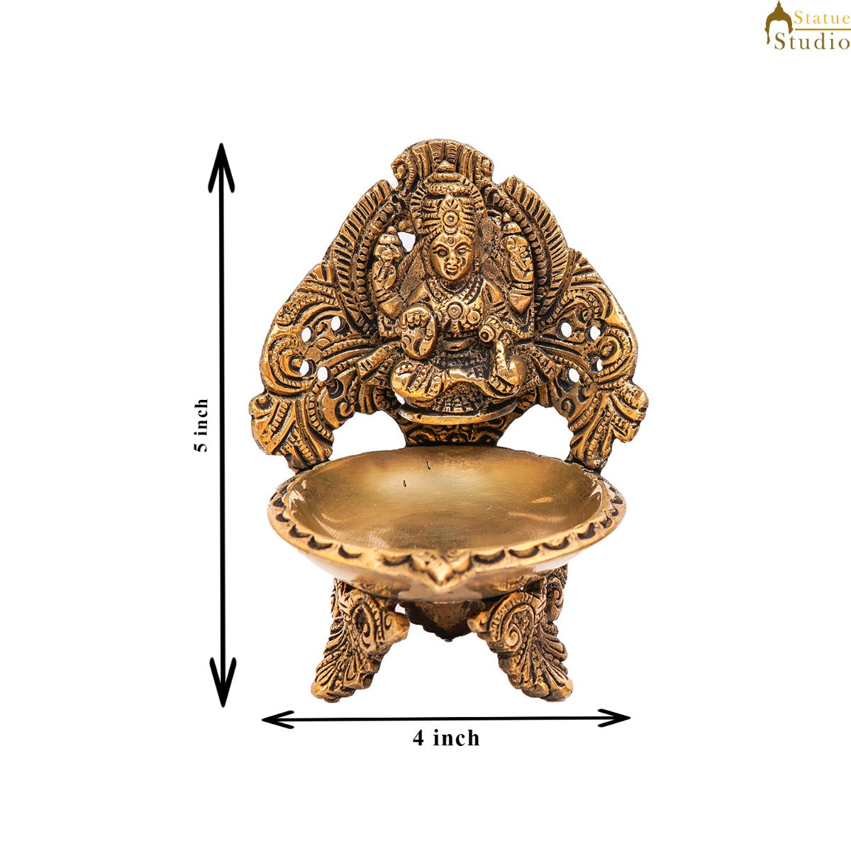 Brass Lakshmi Diya For Pooja Room Home Diwali Décor Gift Showpiece 5" - Image 7