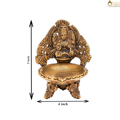 Brass Lakshmi Diya For Pooja Room Home Diwali Décor Gift Showpiece 5" by vendor-unknown - Spiritual (View 7)