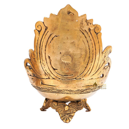 Brass Ganesha Diya For Pooja Room Home Diwali Décor Gift Showpiece 7" by vendor-unknown - Spiritual (View 6)