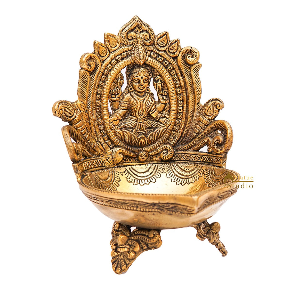 Brass Lakshmi Diya For Pooja Room Home Diwali Décor Gift Showpiece 7" - Image 5