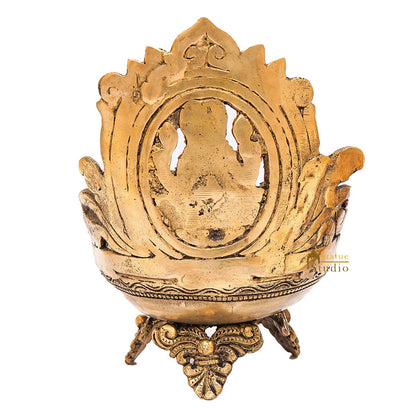 Brass Lakshmi Diya For Pooja Room Home Diwali Décor Gift Showpiece 7" by vendor-unknown - Spiritual (View 6)