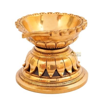 Brass Puja Diya For Pooja Room Home Diwali Décor Gift Showpiece 3" by vendor-unknown - Spiritual (View 3)