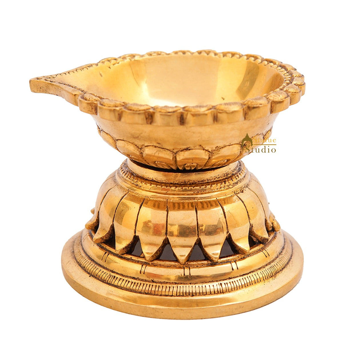 Brass Puja Diya For Pooja Room Home Diwali Décor Gift Showpiece 3" - Image 5