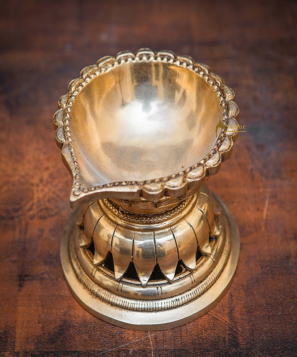 Brass Puja Diya For Pooja Room Home Diwali Décor Gift Showpiece 3" - Eco-friendly - Sama Homes