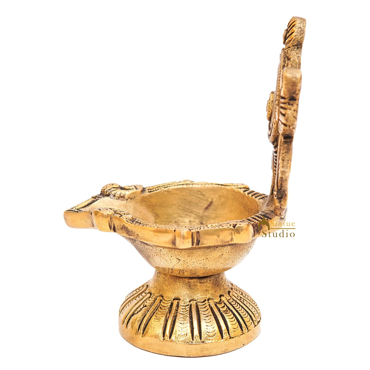 Brass Shankh Diya For Pooja Room Home Diwali Décor Gift Showpiece 5"