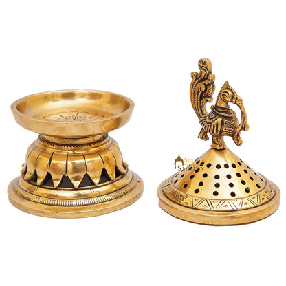 Brass Dhoop Dani Incense Burner For Pooja Room Décor Diwali Gift Showpiece 6" by vendor-unknown - Spiritual (View 5)