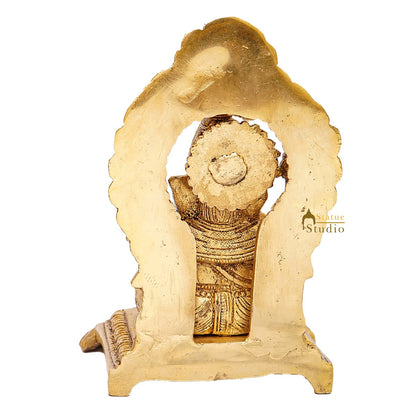Brass Ganesha Idol Ganpati Statue For Home Diwali Pooja Room Décor Gift Showpiece 6" by vendor-unknown - Products (View 5)